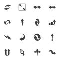Interface arrows vector icons set