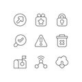 Interface for better usability pixel perfect linear icons set Royalty Free Stock Photo