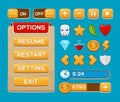 Interface buttons set for games or apps