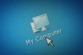 Interface computer Icon and a hand mouse cursor Royalty Free Stock Photo