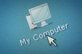 Interface computer Icon and a hand mouse cursor Royalty Free Stock Photo