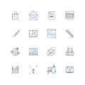 Interface design line icons collection. Usability, Accessibility, Responsive, Intuitive, User-friendly, Navigation Royalty Free Stock Photo