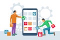 Interface development, design mobile app. Royalty Free Stock Photo