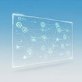 Interface displaying a network diagram on a transparent floating Royalty Free Stock Photo