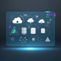 Interface featuring cloud computing icons data storage symbols Royalty Free Stock Photo