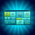 Interface featuring a stylized dashboard with various icons representi Royalty Free Stock Photo