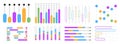 Interface graph web set vector. Dot bar illustration. Pie charts diagrams and graphs for website. Royalty Free Stock Photo