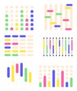 Interface graph web set vector. Dot bar illustration. Pie charts diagrams and graphs for website. Royalty Free Stock Photo