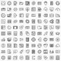 Interface icons set, outline style Royalty Free Stock Photo
