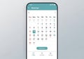 Interface includes navigation options: Today, Calendar, and Settings Royalty Free Stock Photo