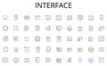 Interface line icons collection. Advocate, Lawyer, Counsel, Jurist, Barrister, Litigator, Prosecutor vector and linear