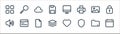 interface line icons. linear set. quality vector line set such as calendar, shield, layer, speaker, image, cloud, desktop computer Royalty Free Stock Photo