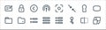 Interface line icons. linear set. quality vector line set such as minimize, key, option, folder, lock, left, lens, lock