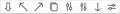 interface line icons. linear set. quality vector line set such as setting, down, setting, setting, paste, up right, up left