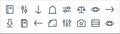 Interface line icons. linear set. quality vector line set such as show, camera, folder, download, eye, down, setting, setting