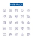 Interface line icons signs set. Design collection of Interface, Graphical, User, GUI, Toolkit, Software, Network