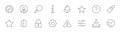 Interface Line Icons. User, Search Info, Star, Bell, Lock Alert. Editable Stroke