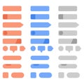 Interface menu buttons set. Collection of blank colored web buttons Royalty Free Stock Photo