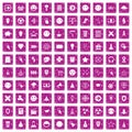 100 interface pictogram icons set grunge pink Royalty Free Stock Photo