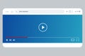 interface playing video content in horizontal landscape mode progress bar and player controls for multimedia streaming application Royalty Free Stock Photo