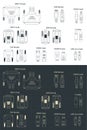 Interface Plug and sockets blueprints Royalty Free Stock Photo