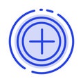 Interface, Plus, User Blue Dotted Line Line Icon