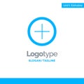 Interface, Plus, User Blue Solid Logo Template. Place for Tagline