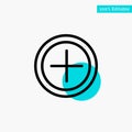 Interface, Plus, User turquoise highlight circle point Vector icon