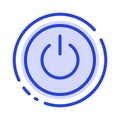 Interface, On, Power, Ui, User Blue Dotted Line Line Icon