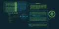 HUD interface design for decoding satellite signals.