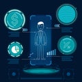 Interface science businessman