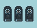 Interface for the site. UI UX vector banner for web app. Pricing Table Template with Three Plan Type. Pricing table, banner Royalty Free Stock Photo