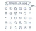Interface vector outline mini line icons set. 24x24 px. Pixel Perfect. Editable stroke. Royalty Free Stock Photo