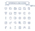 Interface vector outline mini line icons set. 24x24 px. Pixel Perfect. Editable stroke.