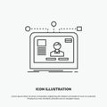 interface, website, user, layout, design Icon. Line vector gray symbol for UI and UX, website or mobile application Royalty Free Stock Photo