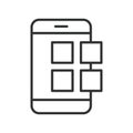 Interface widgets smartphone icon in line design. interface widgets, smartphone UI, elements layout, mobile design, screen Royalty Free Stock Photo