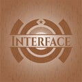 Interface wooden emblem. Vintage. Vector Illustration