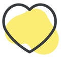 Interface yellow heart , icon