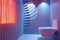 interference pattern interplay a toilet room with a wall design Royalty Free Stock Photo