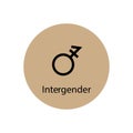 Intergender Symbol icon. Gender icon. vector sign isolated on a white background illustration