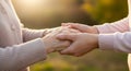 Intergenerational Hands Holding Symbolizing Care And Support Royalty Free Stock Photo