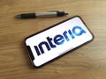 Interia logo displayed on mobile phone Royalty Free Stock Photo