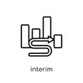 Interim icon. Trendy modern flat linear vector Interim icon on w