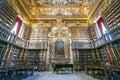 Interioir of library in historic University of Coimbra, Portugal Royalty Free Stock Photo