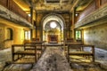 Interior of abandoned chapel Royalty Free Stock Photo