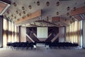 Interior of an abandoned communist era hotel in Kosovo