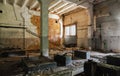 Interior of an abandoned factory room Royalty Free Stock Photo