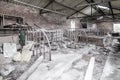 Interior ruins of rural outbuilding.