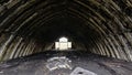 Interior of an abandoned hangar in the Estonian countryside Royalty Free Stock Photo