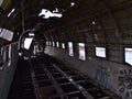 Interior of abandoned plane wreck of a DC-3 airplane on Solheimasandur beach on the south coast in winter. Royalty Free Stock Photo